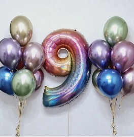 Комплект шаров на 9 лет "Радужный"